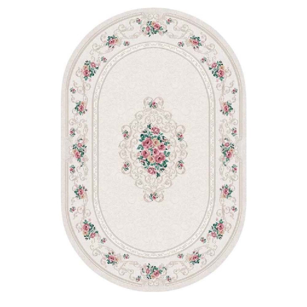 Brillant İpek Latex Oval Kaymaz Taban Halı-EVELY HJE11697.801-(150x230)