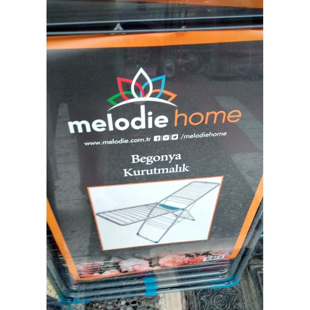 Melodie Home Çamaşır Kurutmalık, Kalın Demirli Metal Çamaşır Askısı-Begonya 3301