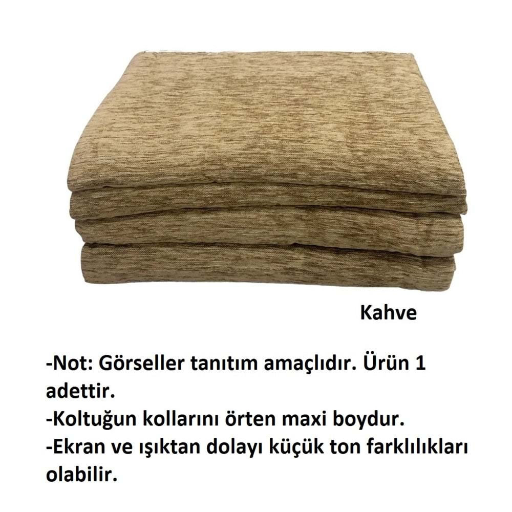 Mandaş 1 Adet Şönil Dokuma Kaymaz Maxi Koltuk-Çekyat Örtüsü(180x300)-Kahve