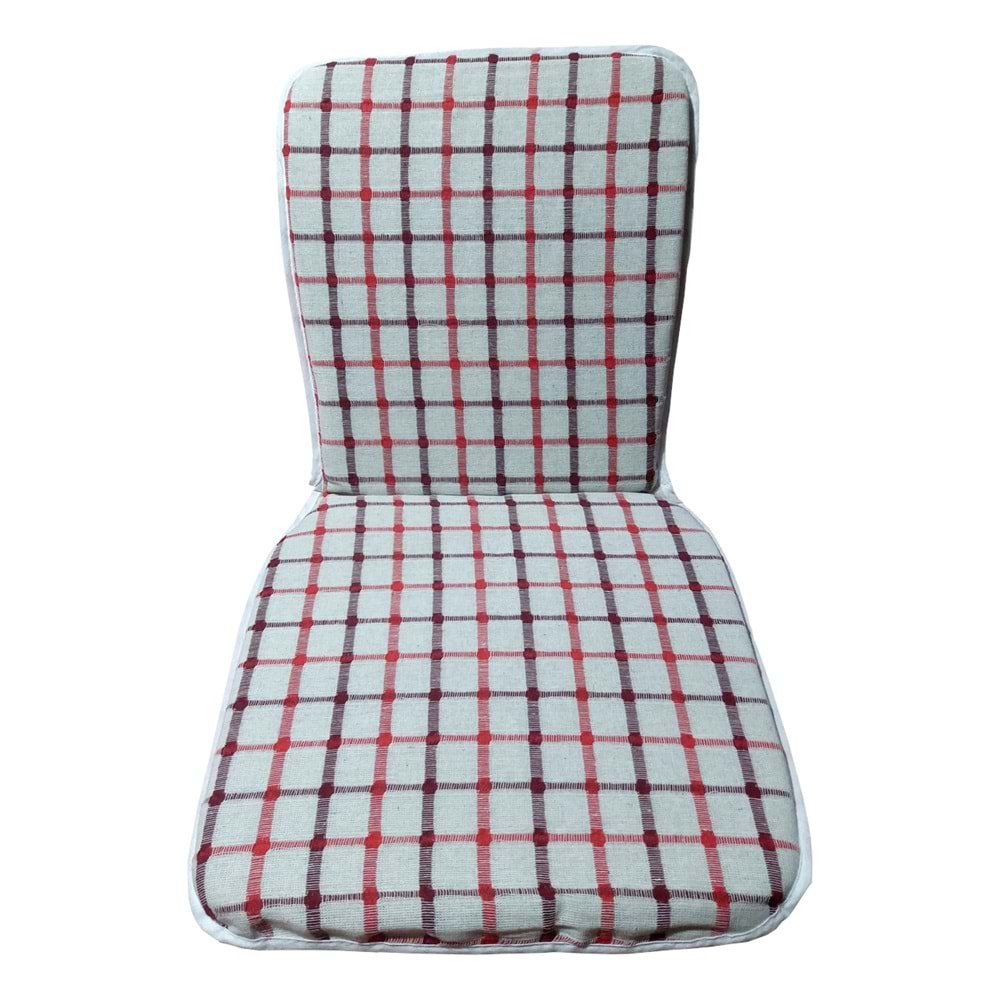 2 Adet Buldan Arkalıklı Sandalye Minderi, Midi Boy (Kalınlık 3,5cm)-Bordo Kırmızı