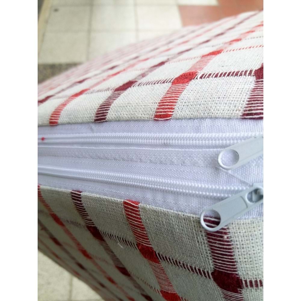 2 Adet Buldan Arkalıklı Sandalye Minderi, Midi Boy (Kalınlık 3,5cm)-Bordo Kırmızı