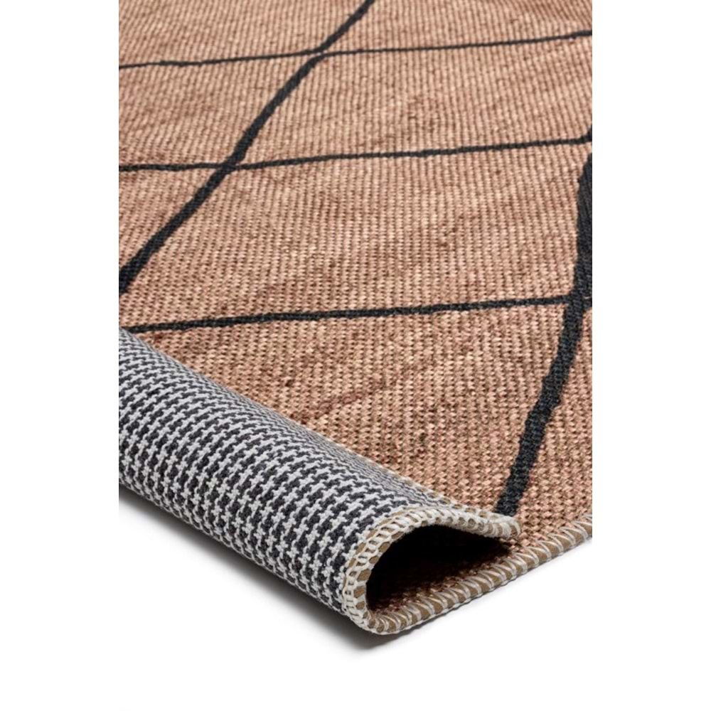 Mandaş Halı Jutz JZ07 Black Doğal Jüt Kilim - 80X150CM
