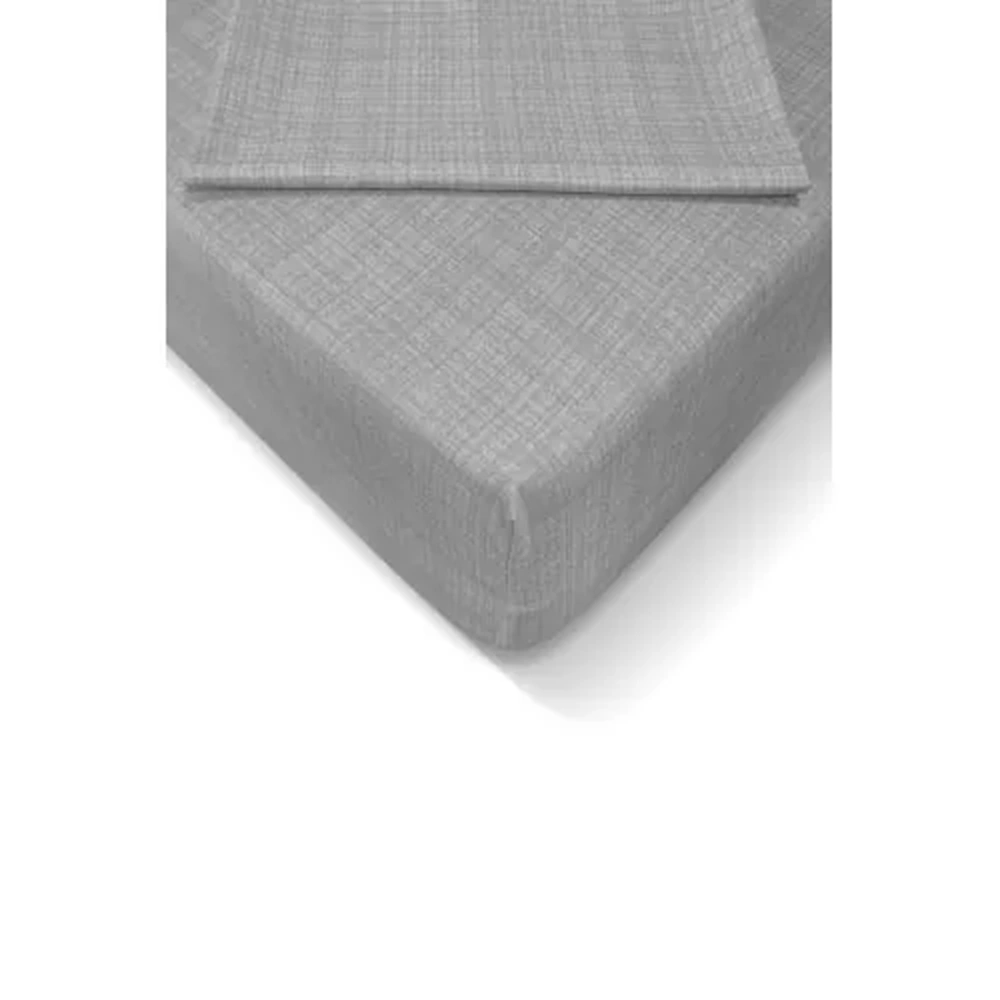 Özlü Fitted Lastikli Tek Kişilik Çarşaf Seti (100x200)-Gri