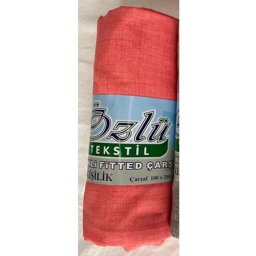 Özlü Fitted Lastikli Tek Kişilik Çarşaf Seti (100x200)-Somon