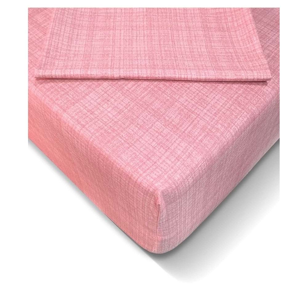 Özlü Fitted Lastikli Tek Kişilik Çarşaf Seti (100x200)-Pudra