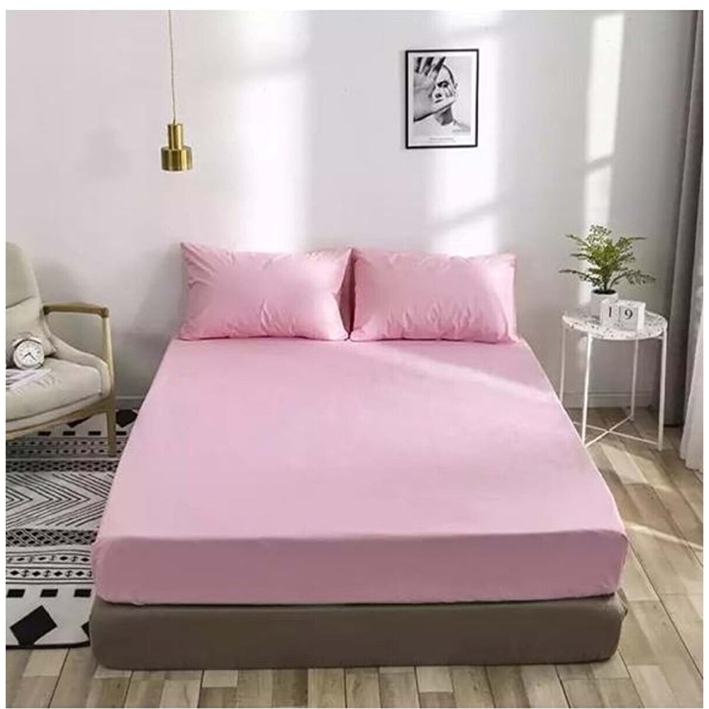Özlü Fitted Lastikli Tek Kişilik Çarşaf Seti (100x200)-Pudra