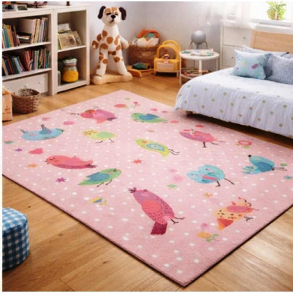 Brillant İpek Latex Kaymaz Taban Çocuk Halısı-BIRD HJ11715.801-(130x190)