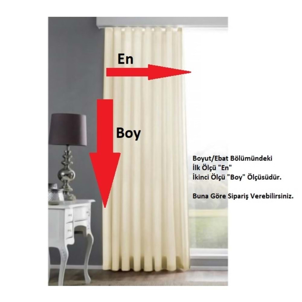 Bella Home Saten Güneşlik Perde (250x200)-Krem