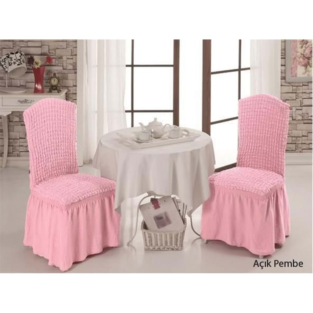 altın kelebek( evory)bürümcük etekli sandalye kılıfı 2 li pk a pembe