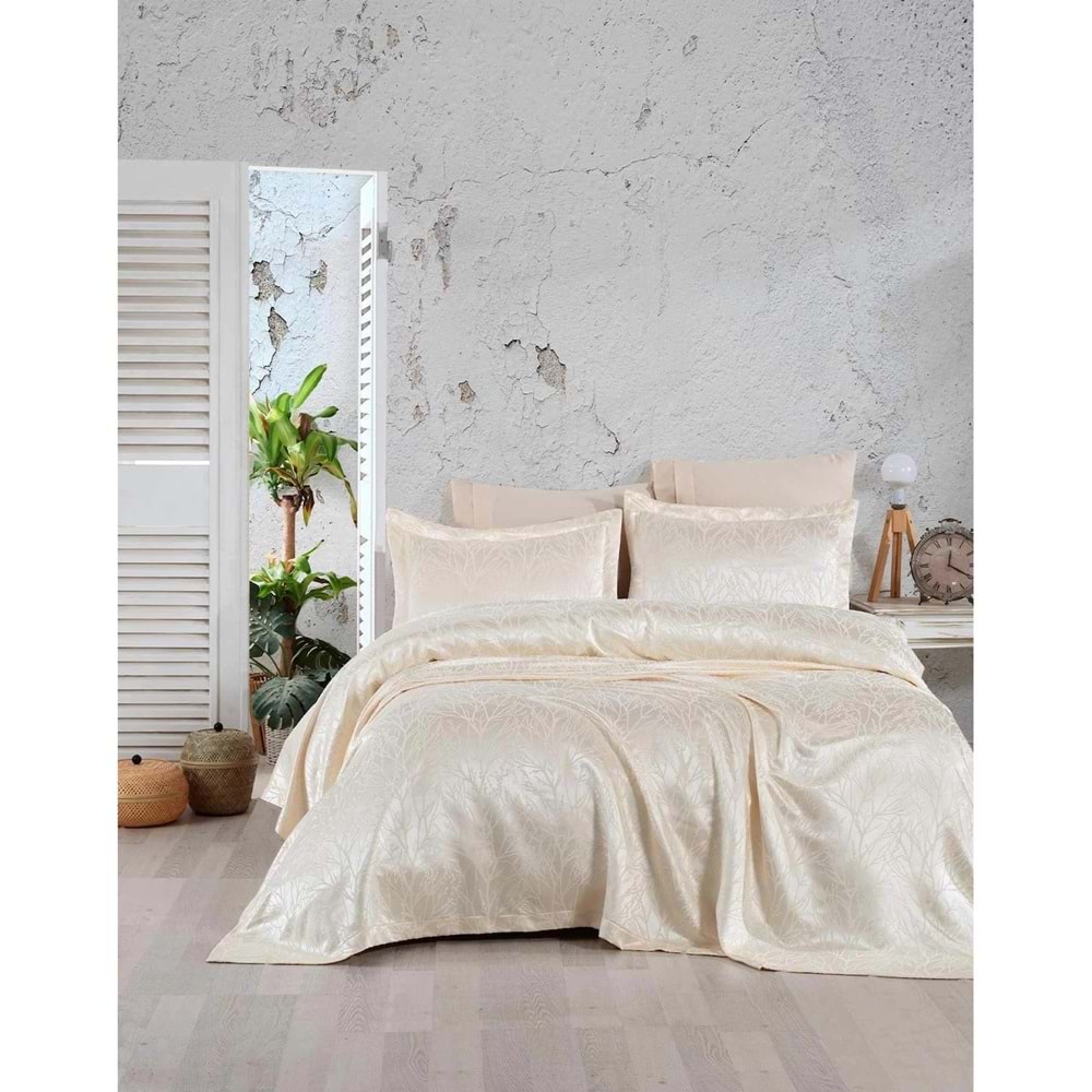 jolly home şönil tek kişilik yatak örtüsü 160*240 krem