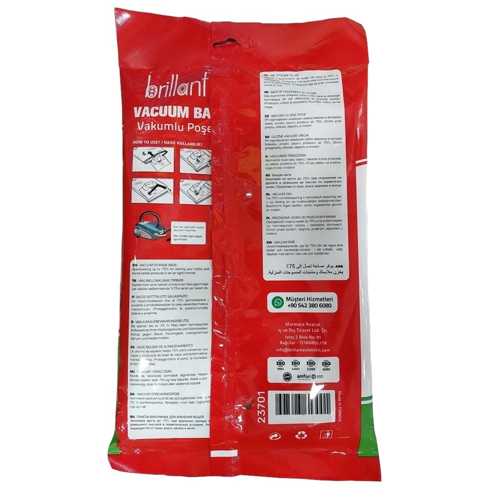 Brillant Vakumlu Hurç, 3lü Set, Jumbo Boy 73x130