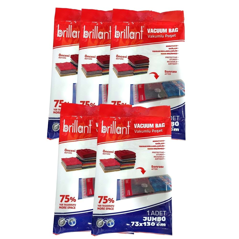 Brillant Vakumlu Hurç, 5li Set, Jumbo Boy 73x130