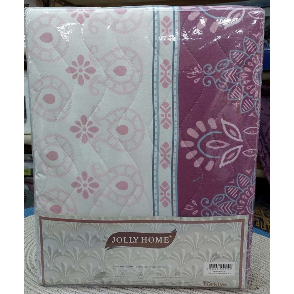 Jolly Home 4 Mevsim Çift Kişilik Kapitoneli Nevresim Takımı-Sima Gül Kurusu