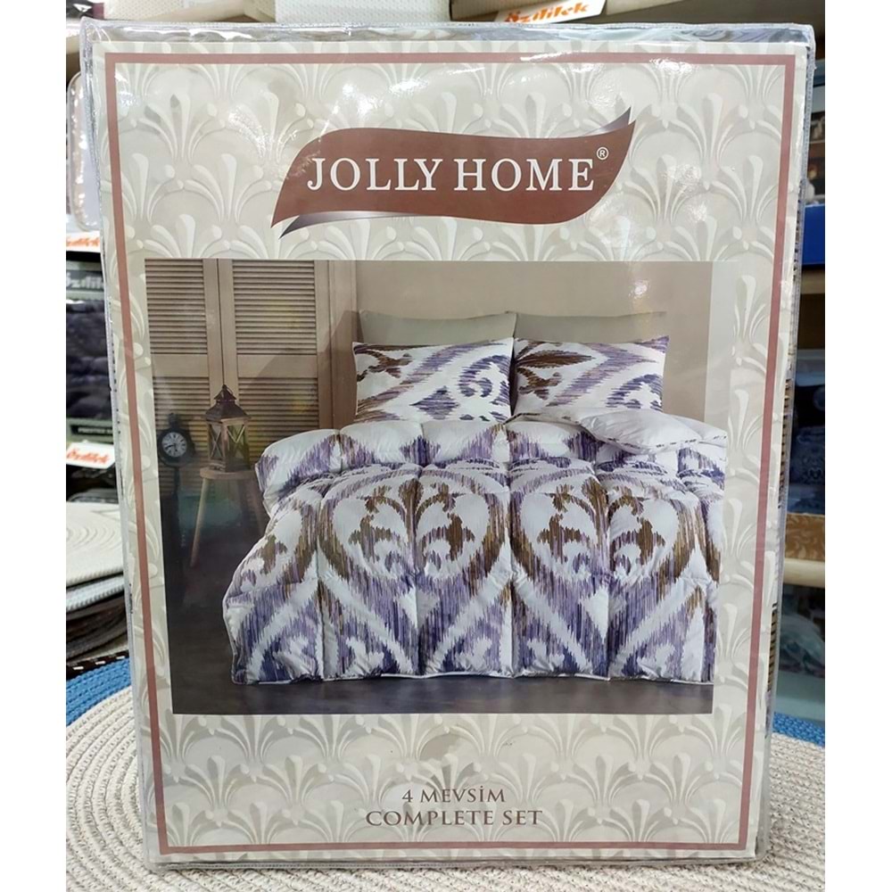 Jolly Home 4 Mevsim Tek Kişilik Kapitoneli Nevresim Takımı-Arya Mavi