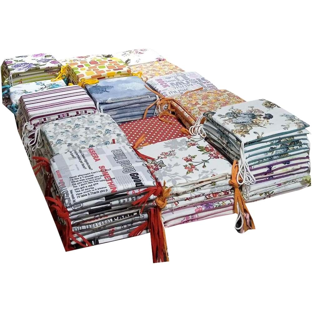 Mandaş Tekstil Sandalye Minderi, Bağcıklı Sandalye Minderi (38x38)