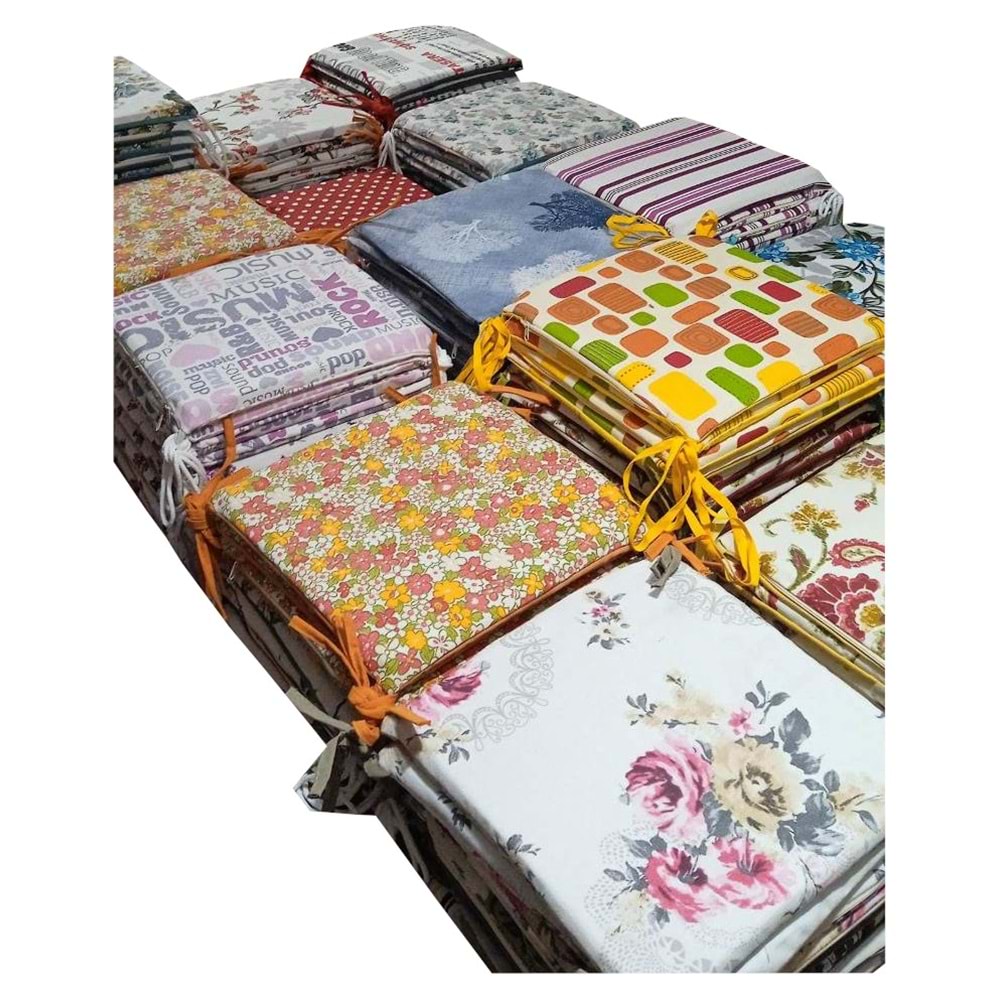 Mandaş Tekstil Sandalye Minderi, Bağcıklı Sandalye Minderi (38x38)