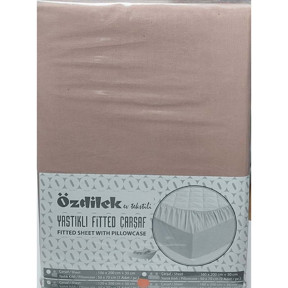 Özdilek Colourist Fitted Lastikli Çift Kişilik Çarşaf Seti (160x200)-Toprak Kahve