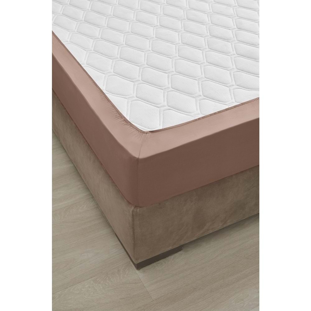 Özdilek Colourist Fitted Lastikli Çift Kişilik Çarşaf Seti (160x200)-Toprak Kahve