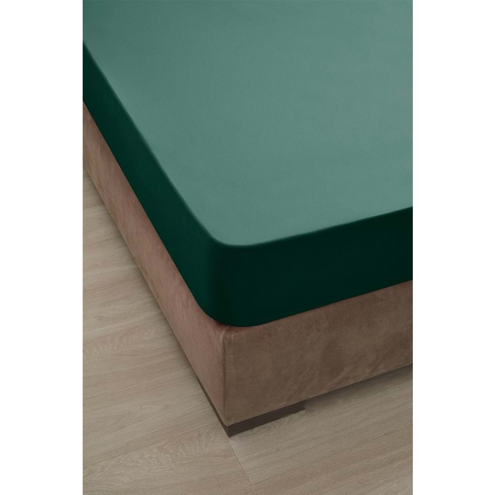 Özdilek Colourist Fitted Lastikli Tek Kişilik Çarşaf Seti (100x200)-Zümrüt Yeşili