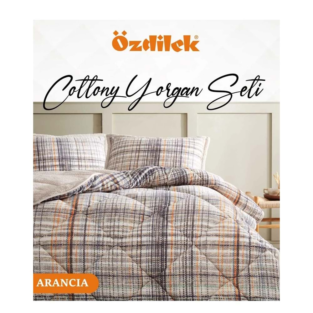 Özdilek Cottony Yorgan Seti Çift Kişilik (220x240)-Arancia