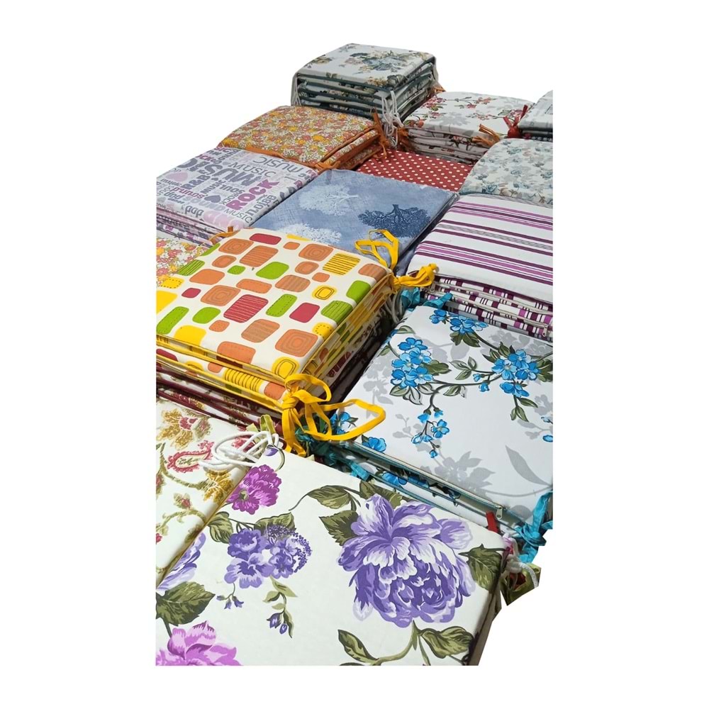 Mandaş Tekstil Sandalye Minderi, Bağcıklı Sandalye Minderi (37x37)