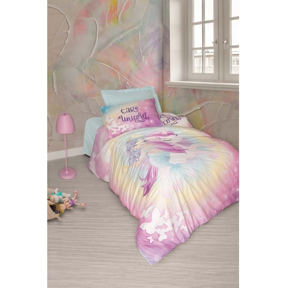 Cotton Box Junıor Ranforce Tek Kişilik Nevresim Takımı Lastikli Çarşaflı- Sırena Mınt