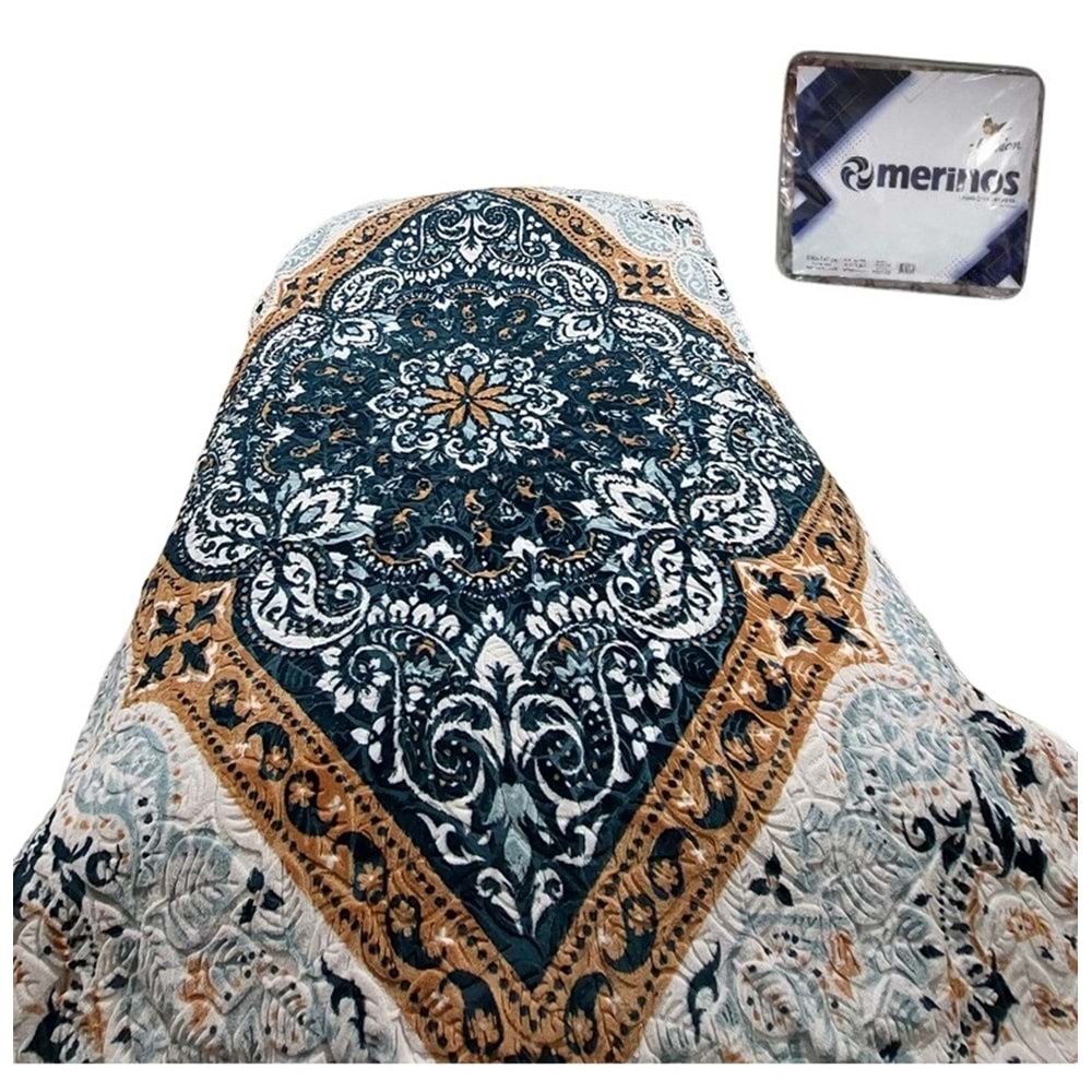 Merinos Fashion Çift Kişilik Vizon Battaniye (200x240)-Azul Petrol