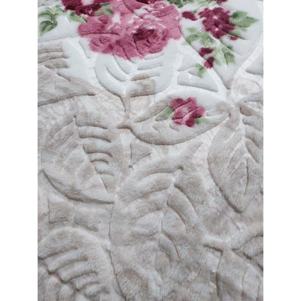 Merinos Fashion Çift Kişilik Vizon Battaniye (200x240)-Rose Bej