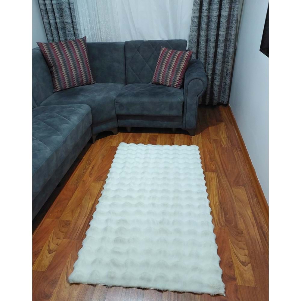 Mandaş Tekstil Lüks Peluş Tavşan Tüyü Post Halı M2 (A+ Kalite)-Özel Ebat