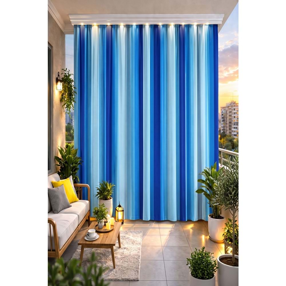 Balkon Perdesi Branda Kumaşı Metrelik (En 150cm)-Mavi A.Mavi