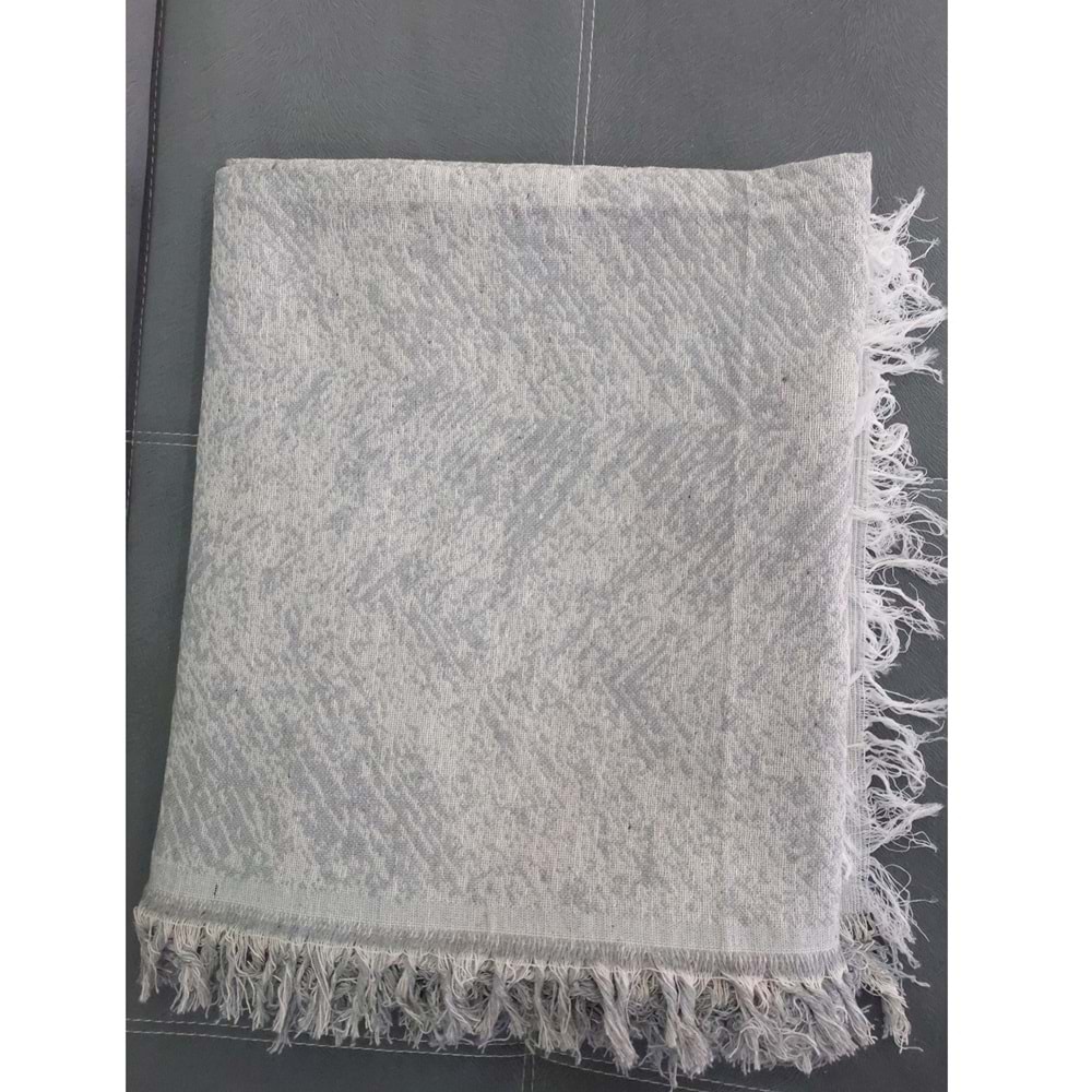 Pamuklu Kaymaz Alaca Koltuk-Çekyat Örtüsü (170x220)-Gri