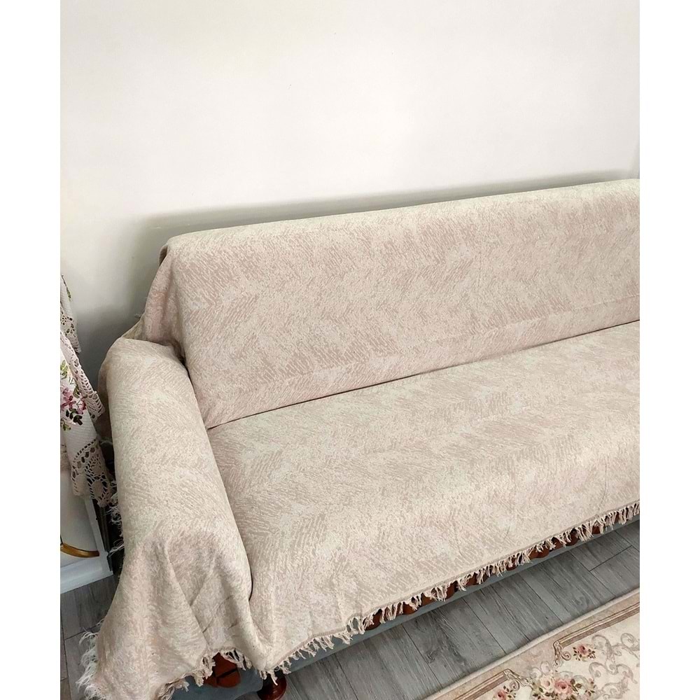 Pamuklu Kaymaz Alaca Maxi Boy Kolları Kapatan Koltuk Örtüsü (170x320)
