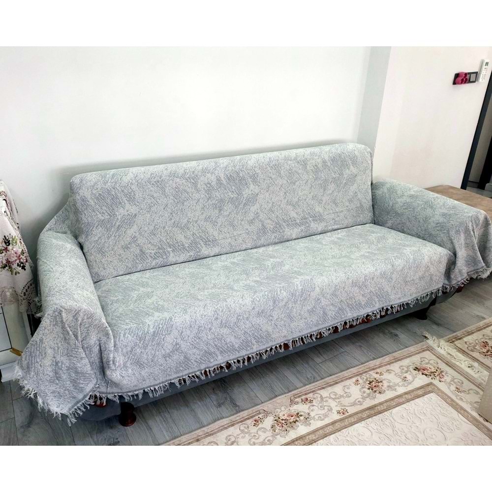 Pamuklu Kaymaz Alaca Maxi Boy Kolları Kapatan Koltuk Örtüsü (170x320)
