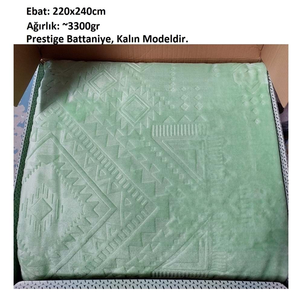 Özdilek Prestige Kalın Embos Çift Kişilik Battaniye (220x240)-Yeşil
