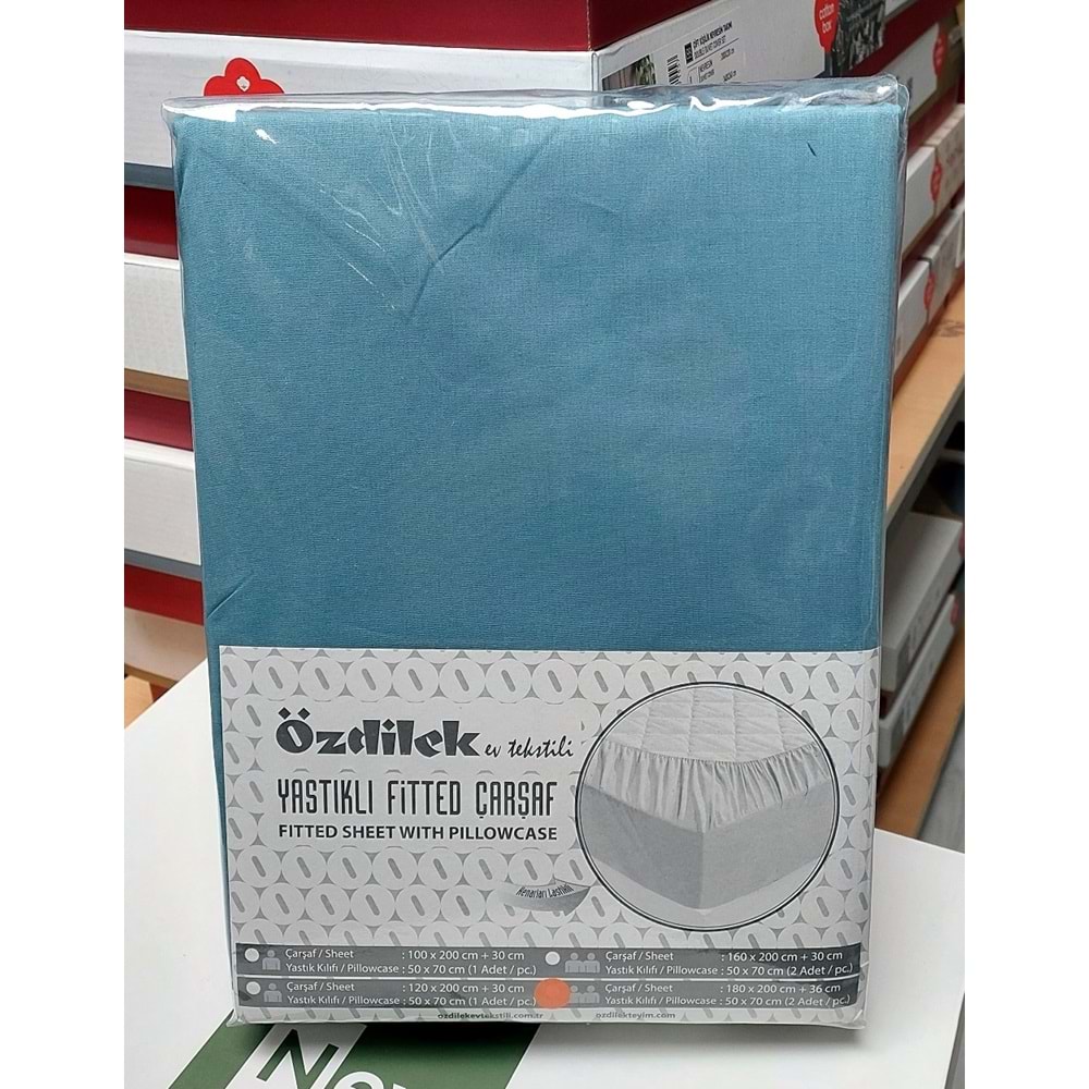 Özdilek Colourist Fitted Lastikli Battal Çift Kişilik Çarşaf Seti (180x200)-Maldiv