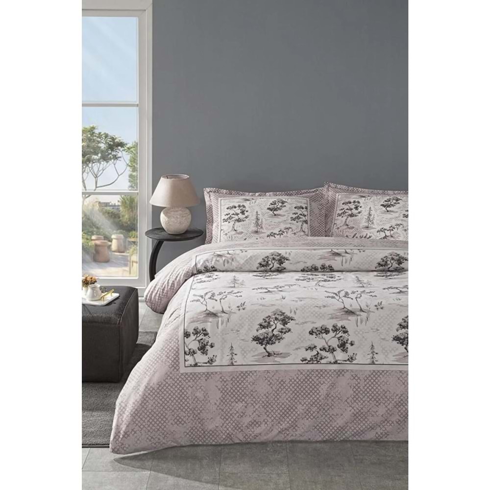Özdilek Ranforce Çift Kişilik Nevresim Takımı-Toile De Jouy Pudra