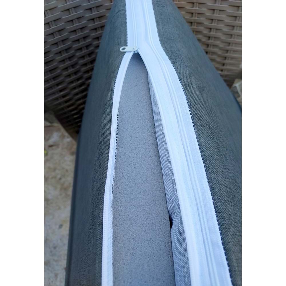 1 Adet Komutan Arkalıklı Sandalye Minderi, Extra Kalın (Kalınlık 5cm)-Haki