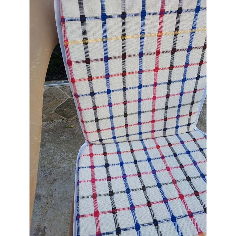 2 Adet Buldan Arkalıklı Sandalye Minderi, Midi Boy (Kalınlık 3,5cm)-Karışık Renkli