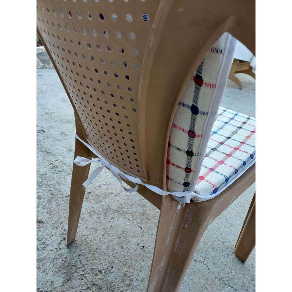 2 Adet Buldan Arkalıklı Sandalye Minderi, Midi Boy (Kalınlık 3,5cm)-Karışık Renkli