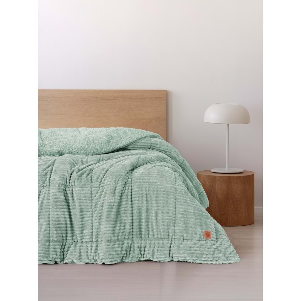 Cotton Box -Wave Adaçayı- Peluş Tek Kişilik Yorgan (155x215)