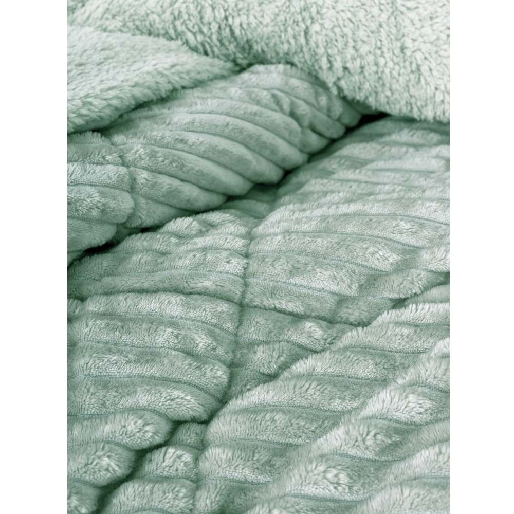 Cotton Box -Wave Adaçayı- Peluş Tek Kişilik Yorgan (155x215)