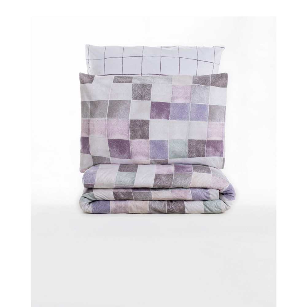 Cotton Box Rnf Minimal çift Kişilik Nevresim Takımı lastikli çarşaf Mora G kurusu