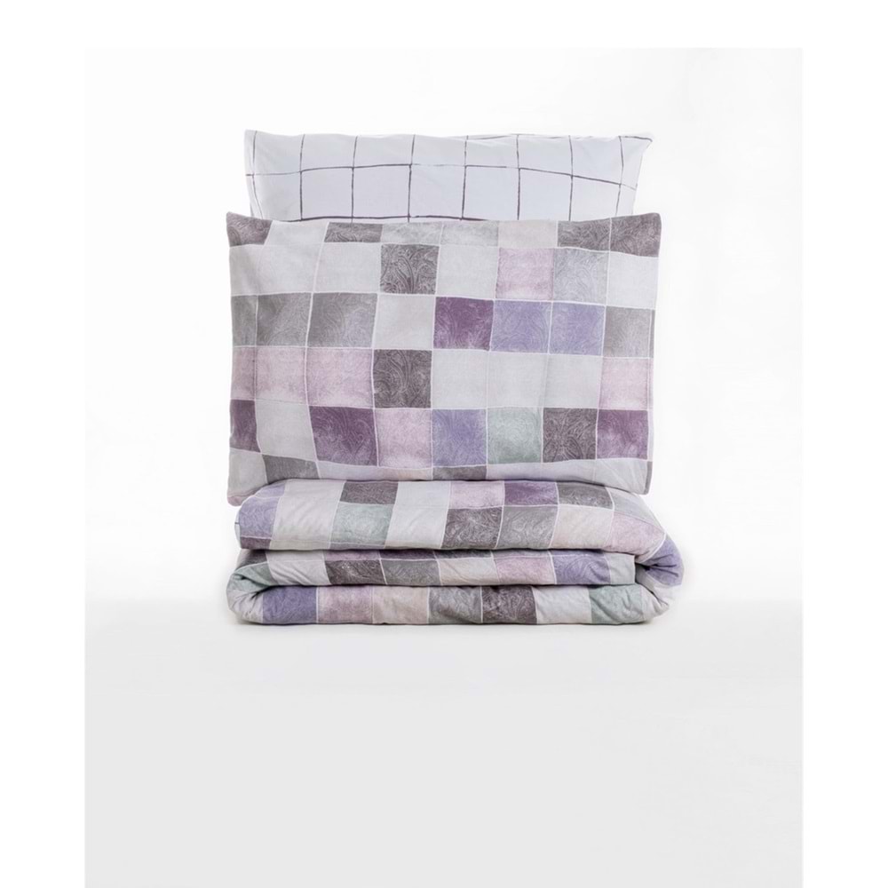 Cotton Box Rnf Minimal tek Kişilik Nevresim Takımı lastikli çarşaf Mora G kurusu