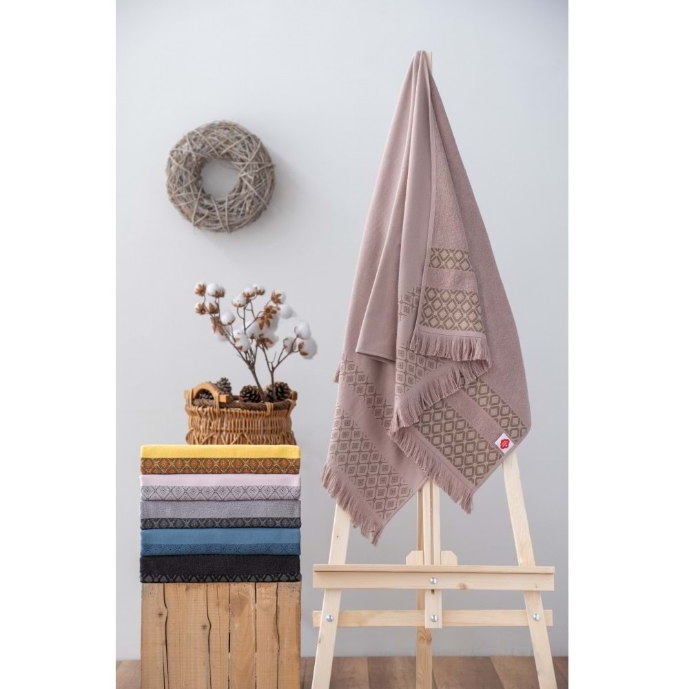 Cotton Box -Bej- Twins Bukle Plaj Havlusu (75x150)
