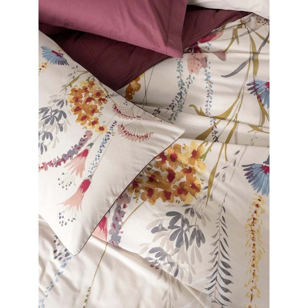 Cotton Box Rnf Modeline Tek Kişilik Nevresim Takımı Flos Bordo