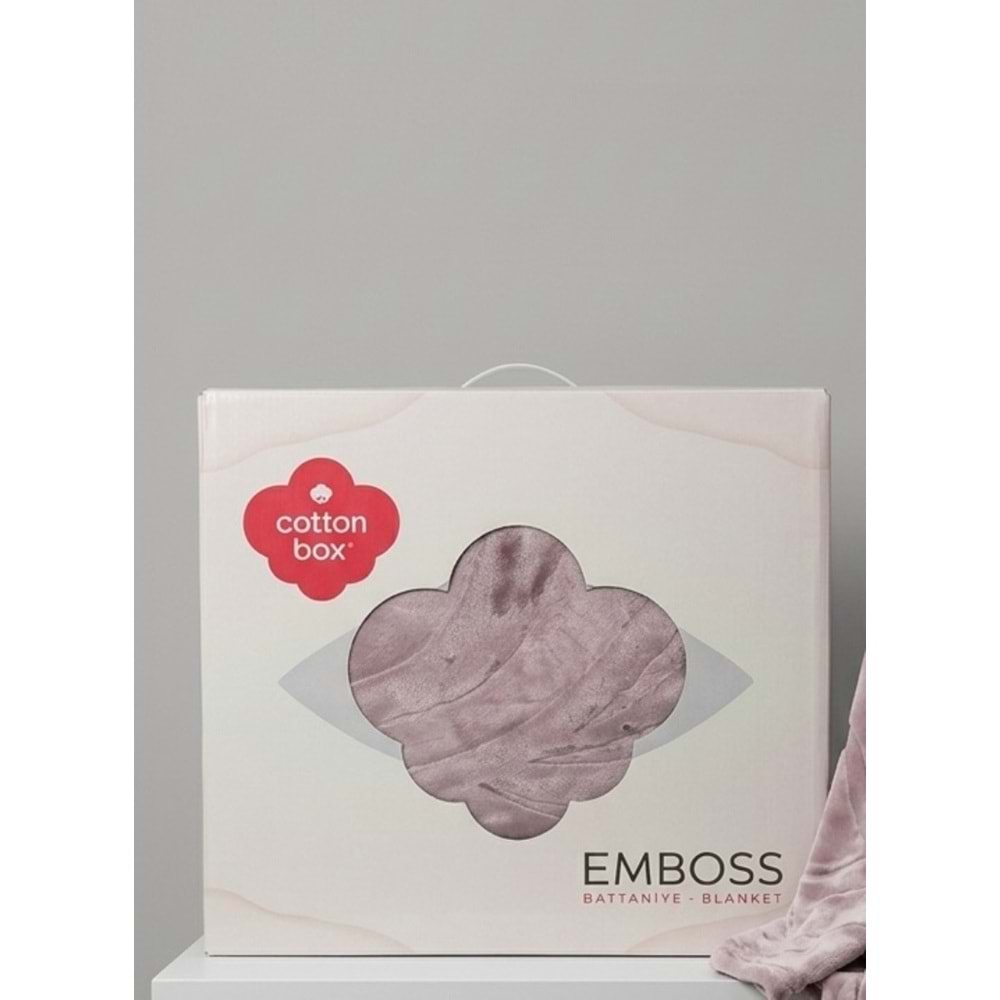 Cotton Box Embos -Gül Kurusu- Çift Kişilik Kutulu Battaniye (220x240)