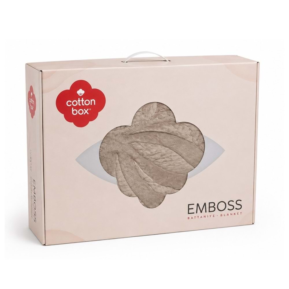 Cotton Box Embos -Kapuçino- Çift Kişilik Kutulu Battaniye (220x240)