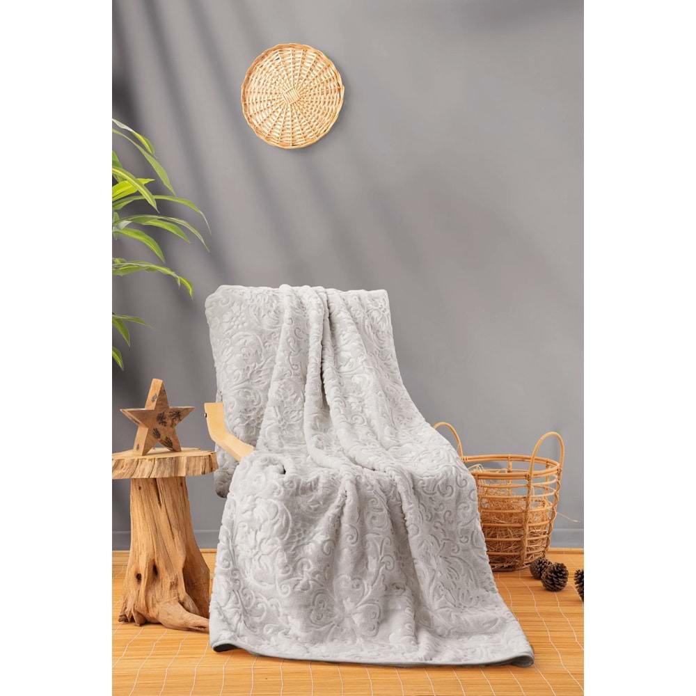 Cotton Box Emboss Çift Kişilik Battaniye 220x240 TAŞ