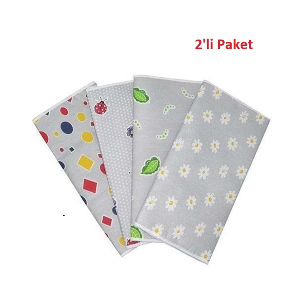 2li Paket Mandaş Lüx Süngerli Ütü Masası Kılıfı Örtüsü Bezi (140x52)