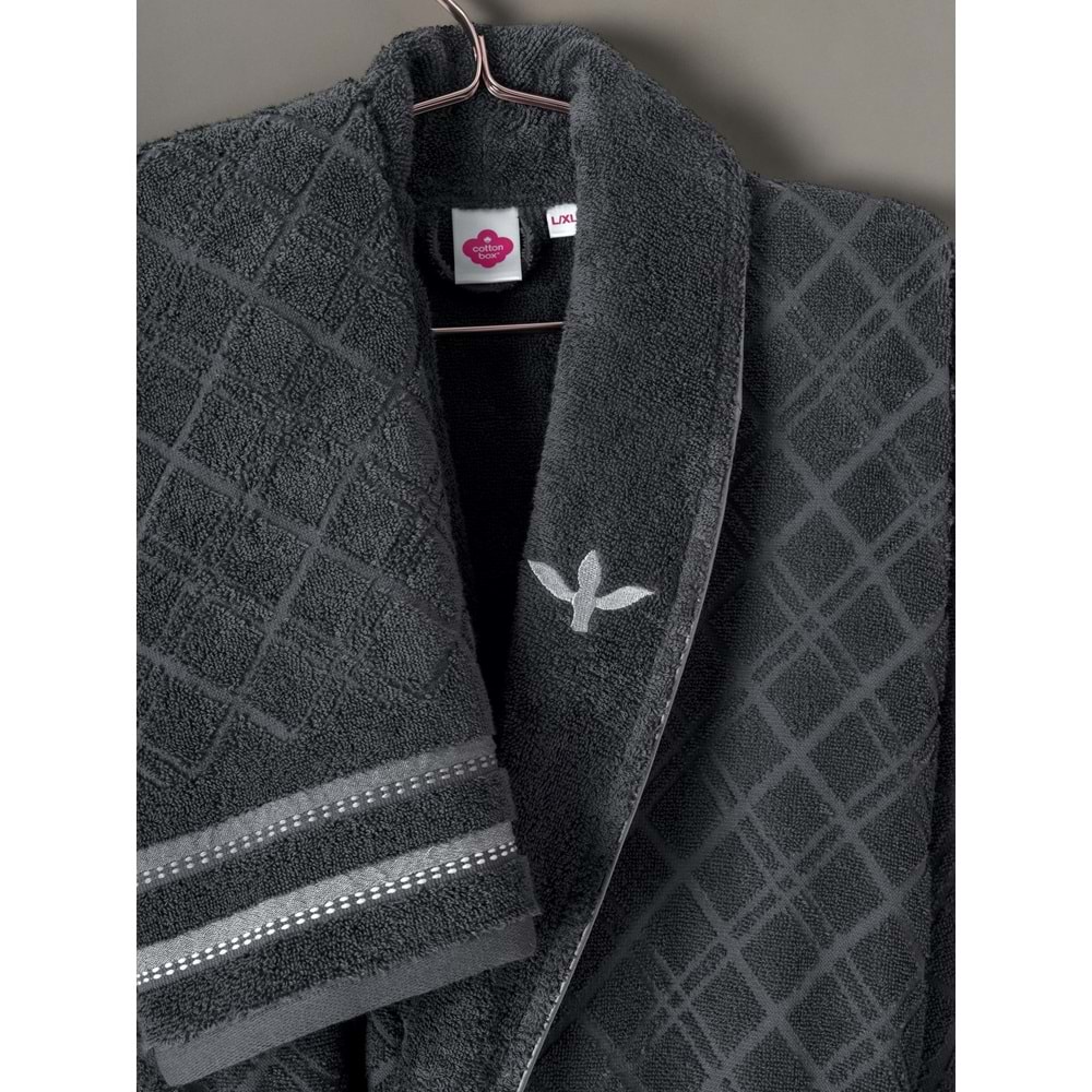Cotton box Masculıne Carlos Aile Bornoz Seti Carlos Beyaz - antrasit